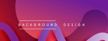 Gölge efektli dalga çizgisi olan soyut gradyan arkaplan. Geometrik bileşim. 3B gölge efektleri ve sıvı eğimleri