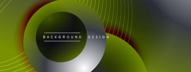 Gölgeli gradyan daireler. Vektör tekno soyut arka plan. Modern üstüste bindirme formları duvar kağıdı arkaplanı, tasarım şablonu