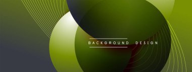 Gölgeli gradyan daireler. Vektör tekno soyut arka plan. Modern üstüste bindirme formları duvar kağıdı arkaplanı, tasarım şablonu