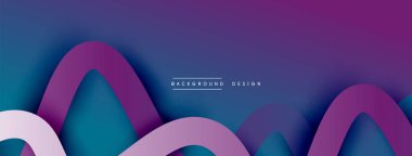 Gölge efektli dalga çizgisi olan soyut gradyan arkaplan. Geometrik bileşim. 3B gölge efektleri ve sıvı eğimleri