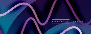 Gölge efektli dalga çizgisi olan soyut gradyan arkaplan. Geometrik bileşim. 3B gölge efektleri ve sıvı eğimleri