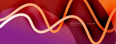 Gölge efektli dalga çizgisi olan soyut gradyan arkaplan. Geometrik bileşim. 3B gölge efektleri ve sıvı eğimleri