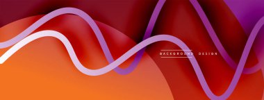 Gölge efektli dalga çizgisi olan soyut gradyan arkaplan. Geometrik bileşim. 3B gölge efektleri ve sıvı eğimleri