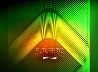 Neon rengi kare çizgileri soyut arkaplan. Parlak sihirli enerji ve hareket konsepti, vektör soyut duvar kağıdı arkaplanı