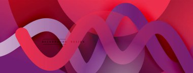 Gölge efektli dalga çizgisi olan soyut gradyan arkaplan. Geometrik bileşim. 3B gölge efektleri ve sıvı eğimleri