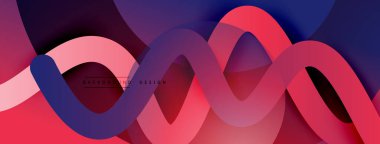 Gölge efektli dalga çizgisi olan soyut gradyan arkaplan. Geometrik bileşim. 3B gölge efektleri ve sıvı eğimleri