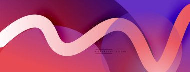 Gölge efektli dalga çizgisi olan soyut gradyan arkaplan. Geometrik bileşim. 3B gölge efektleri ve sıvı eğimleri