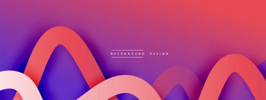 Gölge efektli dalga çizgisi olan soyut gradyan arkaplan. Geometrik bileşim. 3B gölge efektleri ve sıvı eğimleri