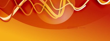 Gölge efektli dalga çizgisi olan soyut gradyan arkaplan. Geometrik bileşim. 3B gölge efektleri ve sıvı eğimleri