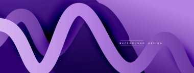 Gölge efektli dalga çizgisi olan soyut gradyan arkaplan. Geometrik bileşim. 3B gölge efektleri ve sıvı eğimleri