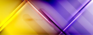 Soyut arkaplan - çizgiler ışık ve gölgelerle oluşturuldu. Teknoloji ya da iş dijital şablonu. Dinamik arkaplan ile basit akışkan renk gradyanı