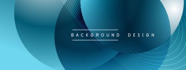 Gölgeli gradyan daireler. Vektör tekno soyut arka plan. Modern üstüste bindirme formları duvar kağıdı arkaplanı, tasarım şablonu