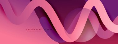 Gölge efektli dalga çizgisi olan soyut gradyan arkaplan. Geometrik bileşim. 3B gölge efektleri ve sıvı eğimleri