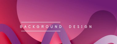 Gölge efektli dalga çizgisi olan soyut gradyan arkaplan. Geometrik bileşim. 3B gölge efektleri ve sıvı eğimleri