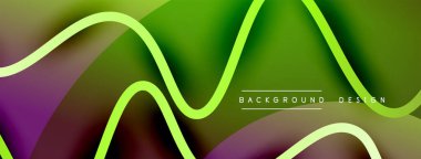 Gölge efektli dalga çizgisi olan soyut gradyan arkaplan. Geometrik bileşim. 3B gölge efektleri ve sıvı eğimleri