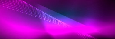 Parlak ışık dalga çizgisi parçacıkları olan parlak bir arkaplan. Duvar kağıdı arkaplanı, iş ve teknoloji sunumları için tasarım şablonları, İnternet posterleri veya web broşürü kapakları