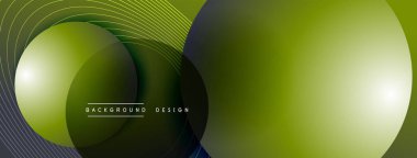 Gölgeli gradyan daireler. Vektör tekno soyut arka plan. Modern üstüste bindirme formları duvar kağıdı arkaplanı, tasarım şablonu