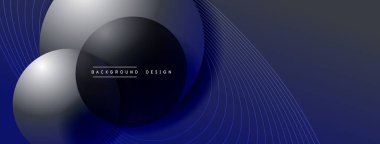 Gölgeli gradyan daireler. Vektör tekno soyut arka plan. Modern üstüste bindirme formları duvar kağıdı arkaplanı, tasarım şablonu