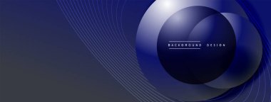 Gölgeli gradyan daireler. Vektör tekno soyut arka plan. Modern üstüste bindirme formları duvar kağıdı arkaplanı, tasarım şablonu