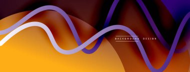 Gölge efektli dalga çizgisi olan soyut gradyan arkaplan. Geometrik bileşim. 3B gölge efektleri ve sıvı eğimleri