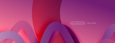 Gölge efektli dalga çizgisi olan soyut gradyan arkaplan. Geometrik bileşim. 3B gölge efektleri ve sıvı eğimleri