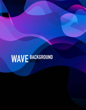 Dikey akışkan eğimli dalga soyut arkaplanı. Karanlıkta parlak renk dalgaları. Duvar Kağıdı, Sancak, Arkaplan, İniş Sayfası için Vektör İllüstrasyonu