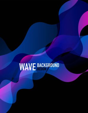 Dikey akışkan eğimli dalga soyut arkaplanı. Karanlıkta parlak renk dalgaları. Duvar Kağıdı, Sancak, Arkaplan, İniş Sayfası için Vektör İllüstrasyonu