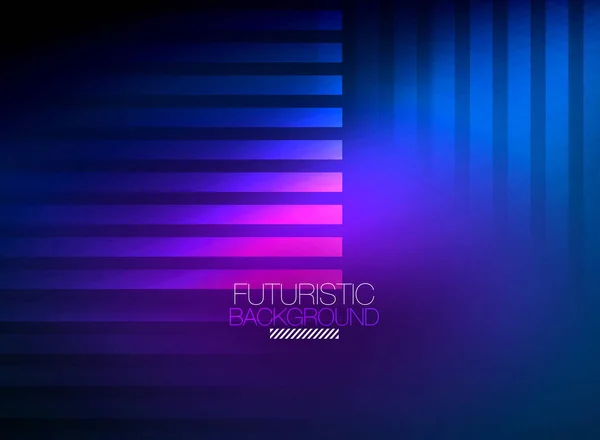 Bright neon color techno abstract background, shiny glowing neon lines in the dark background — Stock Vector