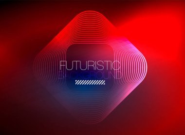 Neon rengi kare çizgileri soyut arkaplan. Parlak sihirli enerji ve hareket konsepti, vektör soyut duvar kağıdı arkaplanı