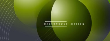 Gölgeli gradyan daireler. Vektör tekno soyut arka plan. Modern üstüste bindirme formları duvar kağıdı arkaplanı, tasarım şablonu