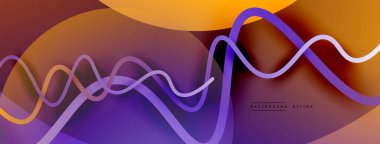 Gölge efektli dalga çizgisi olan soyut gradyan arkaplan. Geometrik bileşim. 3B gölge efektleri ve sıvı eğimleri