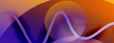 Gölge efektli dalga çizgisi olan soyut gradyan arkaplan. Geometrik bileşim. 3B gölge efektleri ve sıvı eğimleri