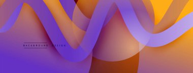 Gölge efektli dalga çizgisi olan soyut gradyan arkaplan. Geometrik bileşim. 3B gölge efektleri ve sıvı eğimleri