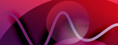 Gölge efektli dalga çizgisi olan soyut gradyan arkaplan. Geometrik bileşim. 3B gölge efektleri ve sıvı eğimleri