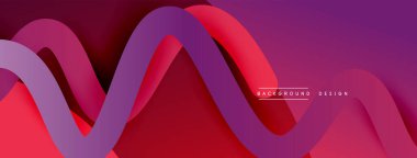 Gölge efektli dalga çizgisi olan soyut gradyan arkaplan. Geometrik bileşim. 3B gölge efektleri ve sıvı eğimleri