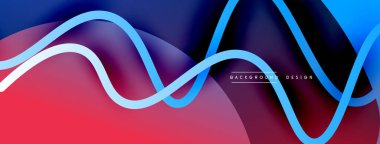 Gölge efektli dalga çizgisi olan soyut gradyan arkaplan. Geometrik bileşim. 3B gölge efektleri ve sıvı eğimleri