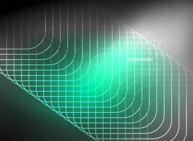 Neon rengi kare çizgileri soyut arkaplan. Parlak sihirli enerji ve hareket konsepti, vektör soyut duvar kağıdı arkaplanı