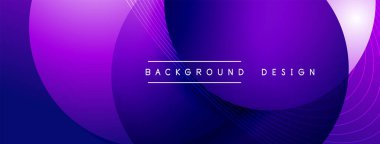 Gölgeli gradyan daireler. Vektör tekno soyut arka plan. Modern üstüste bindirme formları duvar kağıdı arkaplanı, tasarım şablonu