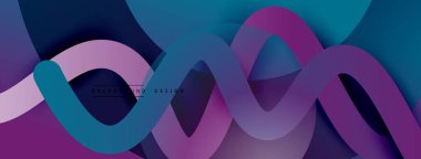 Gölge efektli dalga çizgisi olan soyut gradyan arkaplan. Geometrik bileşim. 3B gölge efektleri ve sıvı eğimleri