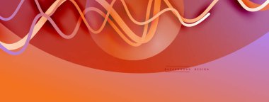 Gölge efektli dalga çizgisi olan soyut gradyan arkaplan. Geometrik bileşim. 3B gölge efektleri ve sıvı eğimleri