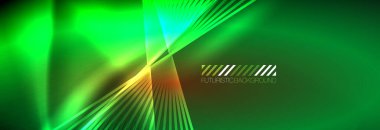 Neon dinamik ışınlar vektör soyut duvar kağıdı arka planı. Duvar kağıdı arkaplanı, iş ve teknoloji sunumları için tasarım şablonları, İnternet posterleri veya web broşürü kapakları
