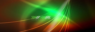 Neon dinamik ışınlar vektör soyut duvar kağıdı arka planı. Duvar kağıdı arkaplanı, iş ve teknoloji sunumları için tasarım şablonları, İnternet posterleri veya web broşürü kapakları