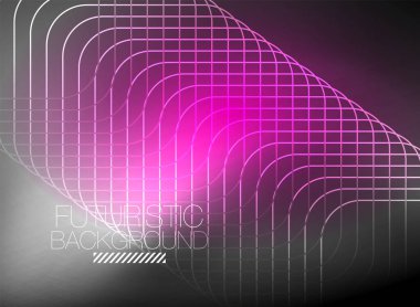 Neon rengi kare çizgileri soyut arkaplan. Parlak sihirli enerji ve hareket konsepti, vektör soyut duvar kağıdı arkaplanı