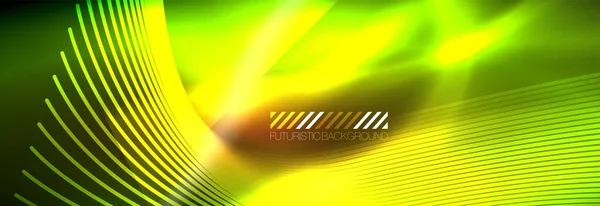 Neon dynamic beams vector abstract wallpaper background. Wallpaper background, design templates for business or technology presentations, internet posters or web brochure covers — Stock Vector