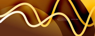 Gölge efektli dalga çizgisi olan soyut gradyan arkaplan. Geometrik bileşim. 3B gölge efektleri ve sıvı eğimleri