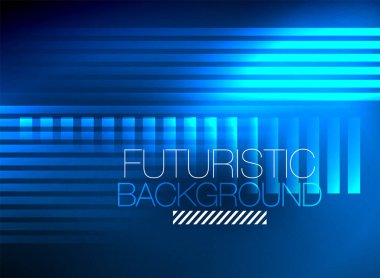 Parlak neon rengi tekno soyut arkaplan, koyu arkaplanda parlak neon çizgiler