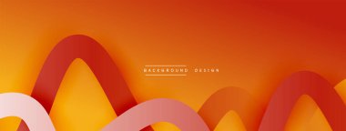 Gölge efektli dalga çizgisi olan soyut gradyan arkaplan. Geometrik bileşim. 3B gölge efektleri ve sıvı eğimleri