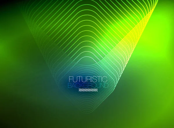 Neon kleur vierkante vorm lijnen abstracte achtergrond. Glanzende magische energie en beweging concept, vector abstract behang achtergrond — Stockvector