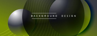 Gölgeli gradyan daireler. Vektör tekno soyut arka plan. Modern üstüste bindirme formları duvar kağıdı arkaplanı, tasarım şablonu