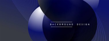 Gölgeli gradyan daireler. Vektör tekno soyut arka plan. Modern üstüste bindirme formları duvar kağıdı arkaplanı, tasarım şablonu